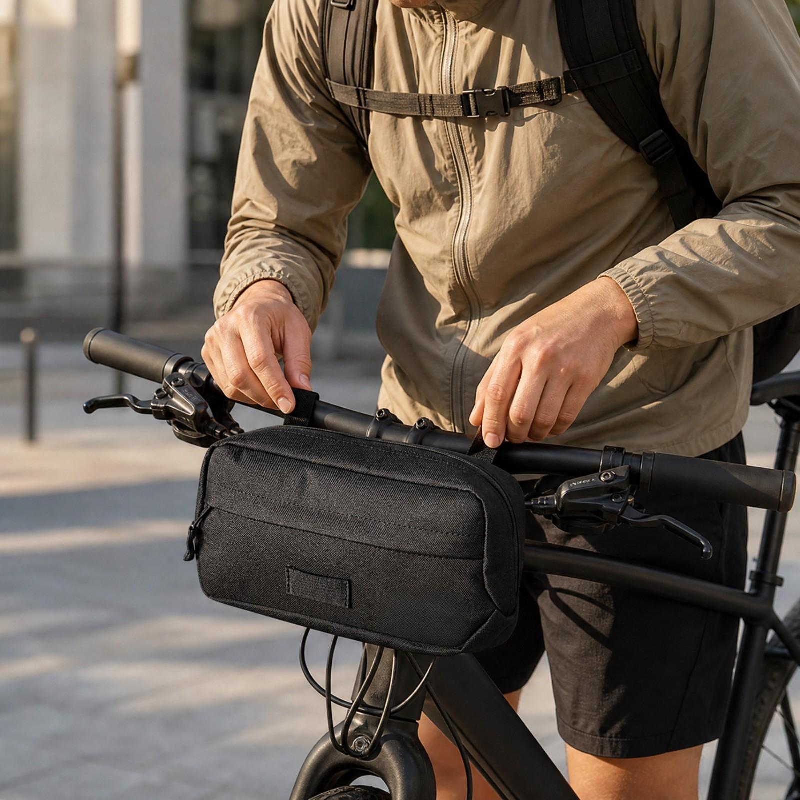 Cycling Commute Essentials - 자전거용 허리띠가 달린 컴팩트한 핸들바 파우치,