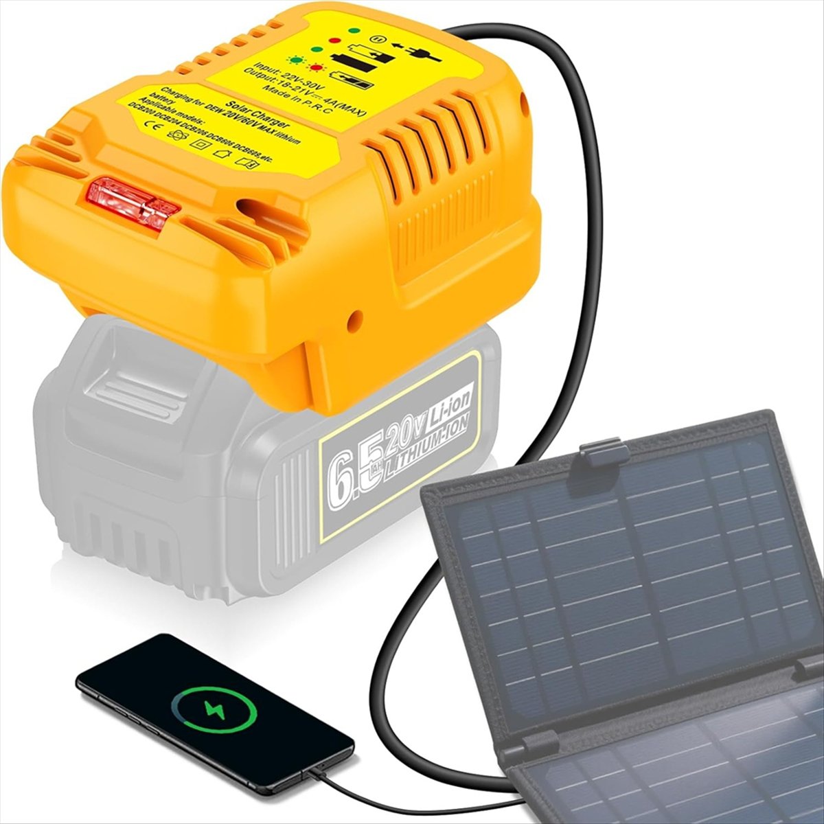디월트 20V/60V 배터리용 태양광 충전기 어댑터,  - Usb Charger Dynamo 리뷰 및 가격