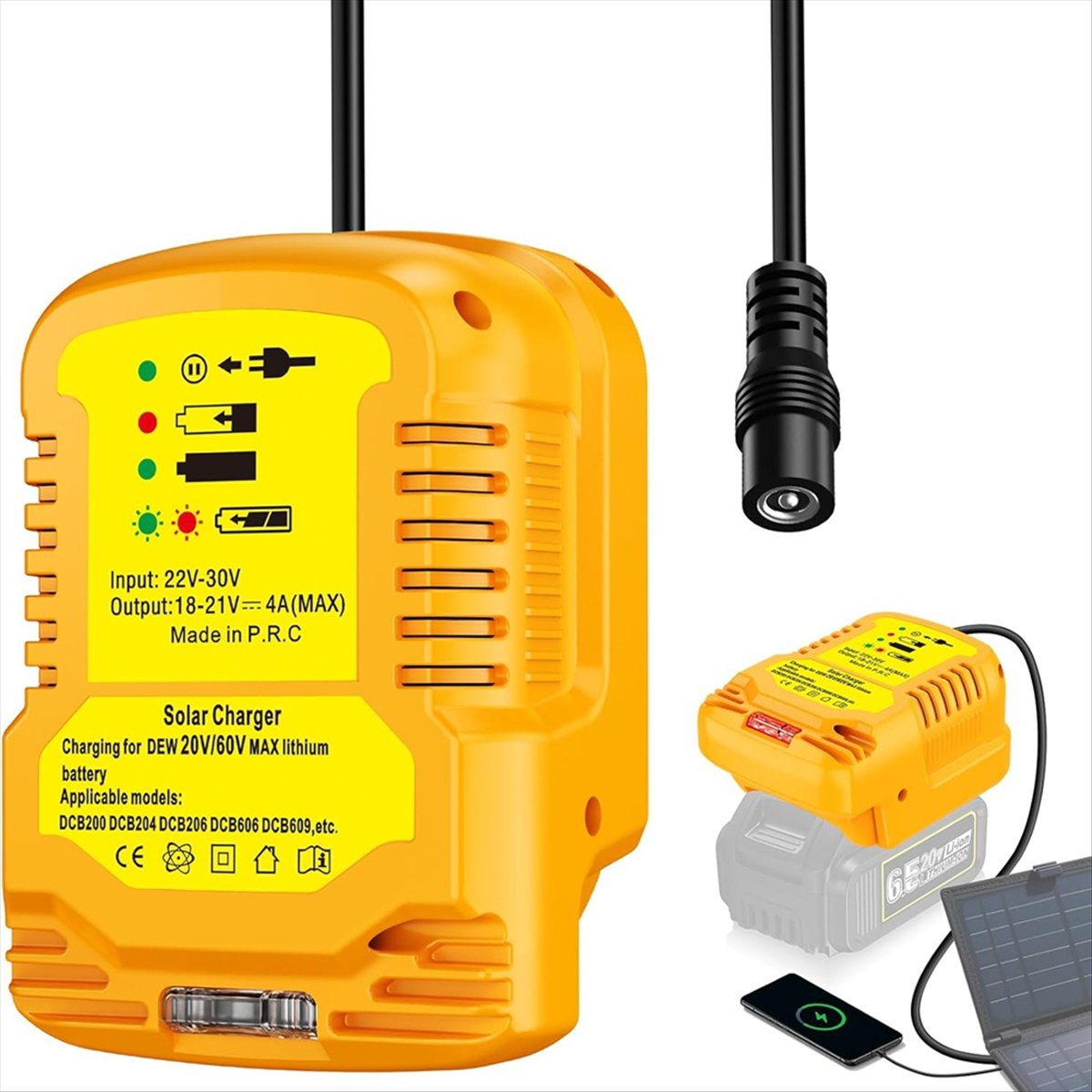 디월트 20V/60V 배터리용 태양광 충전기 어댑터,  - Usb Charger Dynamo 리뷰 및 가격